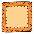 Hand-drawn orange square frame with decorative border and light orange fill Royalty Free Stock Photo