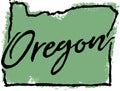 Hand Drawn Oregon State Design Royalty Free Stock Photo