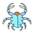 Hand drawn ornamental crab