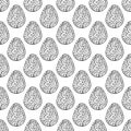 Hand drawn ornamental eggs seamless pattern.