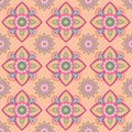 Hand-drawn ornamental seamless pattern in the medieval style. Traditional folk elements for textile, paper, fabric and other