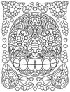 Hand-drawn ornamental skull and flowers stock vector illustration Royalty Free Stock Photo