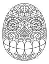 Hand-drawn ornamental skull linear vector illustration Royalty Free Stock Photo