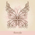 Hand-Drawn Ornate Butterfly