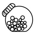 Hand drawn outline doodle glass candy jar Royalty Free Stock Photo