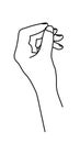 Hand drawn outline lineart hand doodle. Holding and giving gesture Royalty Free Stock Photo