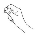 Hand drawn outline lineart hand doodle. Holding and giving gesture Royalty Free Stock Photo