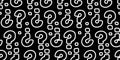 Hand Drawn Outline Question and Exclamation Marks Seamless Pattern. Vector Royalty Free Stock Photo