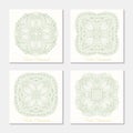 Hand drawn outline round ornament. Set of cards Royalty Free Stock Photo