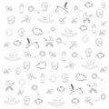 Hand drawn outlined pattern with babies elements Royalty Free Stock Photo