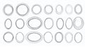Hand-Drawn Oval and Circle Frames Set Royalty Free Stock Photo