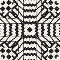 Hand drawn painted seamless pattern. Vector tribal design background. Ethnic motif. Geometric ethnic stripe lines Royalty Free Stock Photo