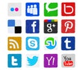 Hand-drawn and Painted Social Media Icons Royalty Free Stock Photo