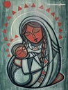 Virgin Mary and baby Jesus painting