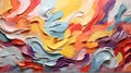 Hand drawn painting abstract art panorama background colors texture design illustration.