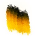 Hand drawn painting in yellow, orange and black tones. Bright spots isolated on white background. Creative contemporary backdrop Royalty Free Stock Photo