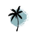 Hand drawn palm tree. Circle summer design. Vector illustration Royalty Free Stock Photo