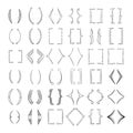 Hand drawn parenthesis, sketchy square brackets vector collection