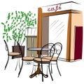 Hand Drawn Paris Cafe