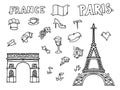 Hand drawn Paris illustration Royalty Free Stock Photo