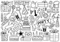 0087 hand drawn party doodle happy birthday