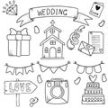 07-09-010 hand drawn party doodles wedding element background pattern Vector illustration