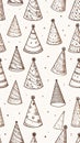 Hand-drawn party hats seamless pattern on a light background Royalty Free Stock Photo