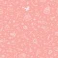 Hand drawn party seamless pattern. Cute doodle background. Birthday theme. Happy Birthday Royalty Free Stock Photo