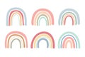 Hand drawn pastel color rainbow bridge vector Decoration work for children Royalty Free Stock Photo