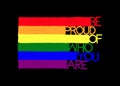 Gay pride rainbow lgbtq with motivational quote concept. Illustration hand drawn, pastel design Royalty Free Stock Photo