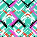 Hand drawn pattern with brushed zigzag line. Royalty Free Stock Photo