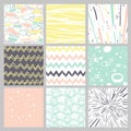 Hand drawn pattern collection Royalty Free Stock Photo