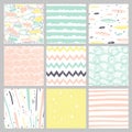 Hand drawn pattern collection Royalty Free Stock Photo