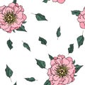 hand drawn pattern with peony