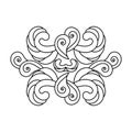 Hand drawn Pattern with tribal ornament.Petals, Paisley, and other elements. Vector illustration Royalty Free Stock Photo