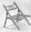 Hand drawn pencil sketch of a folding chair