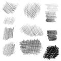 Hand drawn pencil texture set, different shapes