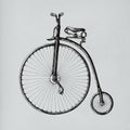 Hand drawn penny farthing bicycle Royalty Free Stock Photo