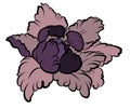 Hand drawn Peony flower.Chinese flower vector tattoo.Doodle art peony tattoo. Royalty Free Stock Photo