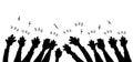 Hand drawn people of hands clapping ovation Royalty Free Stock Photo