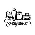 Perfume fragrance bottle sketch on white background Royalty Free Stock Photo