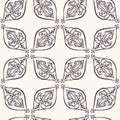Hand Drawn Persian Paisley Motif Seamless Pattern. Ornate Arabesque Background. Classic Monochrome Medallion. For Bohemian Textile