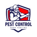 Hand-drawn pest control logo design vector illustration Royalty Free Stock Photo