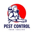 Hand-drawn pest control logo design vector illustration Royalty Free Stock Photo