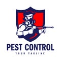 Hand-drawn pest control logo design vector illustration Royalty Free Stock Photo