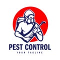 Hand-drawn pest control logo design vector illustration Royalty Free Stock Photo