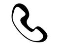 Hand drawn Phone call handset icon in doodle style