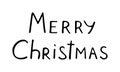 Hand drawn phrase Merry Christmas. Handwritten black lettering for New Year invitation poster banner card. Calligraphy for the Royalty Free Stock Photo