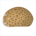 Hand-drawn piece of bread with mold isolated on white background Royalty Free Stock Photo
