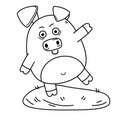 Hand drawn pig character illustration Royalty Free Stock Photo